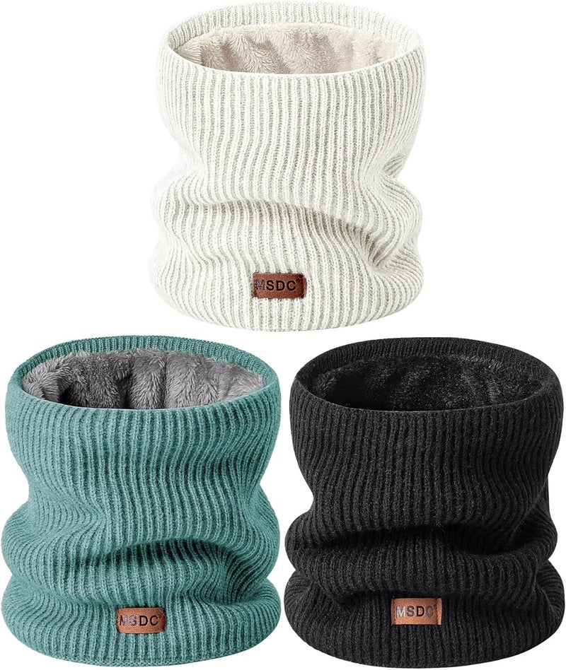 MSDC Winter Neck Gaiters for Men 3 Pack,Neck Warmer Men Women with Thermal Thick Warm Fleece Lined Cold Weather - Image 1